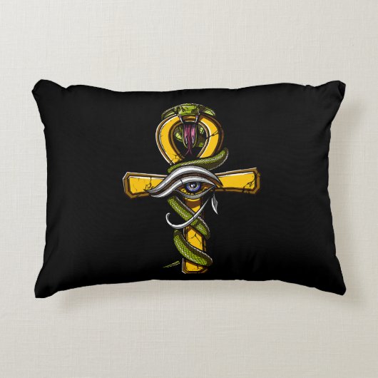 Egyptisch Ankh Oogje van het symbool van het paard Accent Kussen (Voorkant)