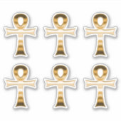 Egyptisch Ankh Symbool Faux Silver Metallic Set va Sticker (Voorkant)
