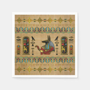 Egyptisch Anubis Ornament op papyrus Servet