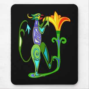 Egyptisch Art Deco met een Lotus Flower Mousepad Muismat
