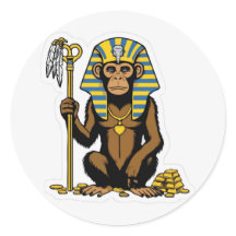 Egyptisch Baboon Gold Treasure Sticker