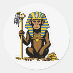Egyptisch Baboon Gold Treasure Sticker