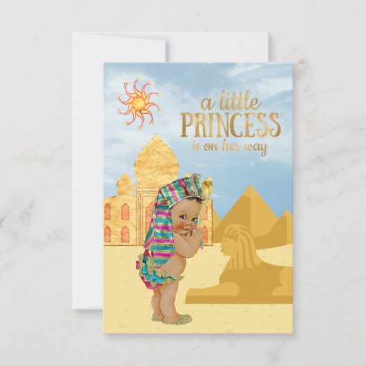 Egyptisch Baby shower Uitnodiging Egyptisch Prinse (Voorkant)