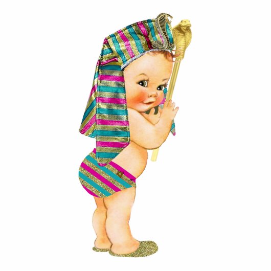  Egyptisch Baby Statuette Staand Fotobeeldje (Voorkant)