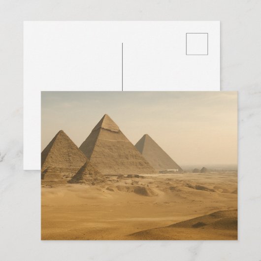 Egyptisch Briefkaart Giza Pyramids Desert Uitzicht (Voorkant / Achterkant)