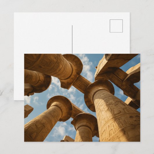 Egyptisch Briefkaart Majestueuze tempelzuilen (Voorkant / Achterkant)
