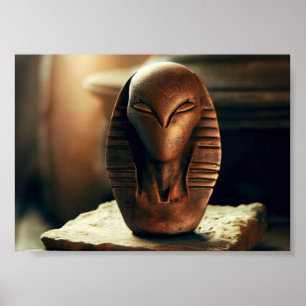 Egyptisch buitenaards standbeeld poster