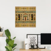 Egyptisch Cross - Ankh Ornament op papyrus Poster (Thuiskantoor)