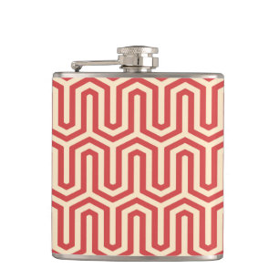 Egyptisch Deco-motief - koraal oranje Heupfles