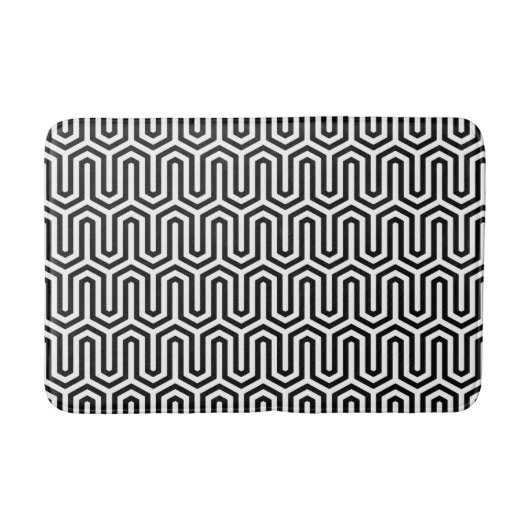 Egyptisch Deco-motief - zwart en wit Badmat (Voorkant)