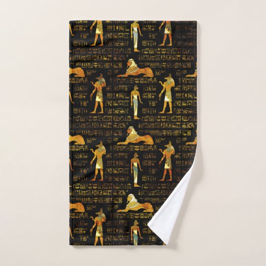 Egyptisch decoratief hiërogliefen patroon bad handdoek (Handdoek)