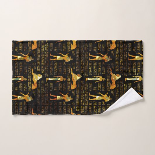 Egyptisch decoratief hiërogliefen patroon bad handdoek (Handdoek)