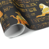Egyptisch decoratief hiërogliefen patroon cadeaupapier (Rol Hoek)
