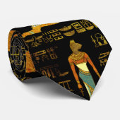 Egyptisch decoratief hiërogliefen patroon stropdas (Opgerold)