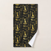 Egyptisch Decoratief Patroongoud op zwart Bad Handdoek (Handdoek)
