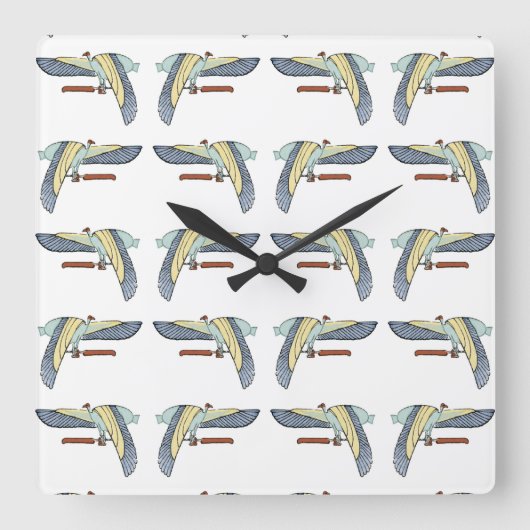 Egyptisch design #12 op Emporio Moffa Vierkante Klok (Voorkant)