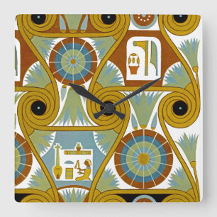 Egyptisch design #1 op Emporio Moffa Vierkante Klok