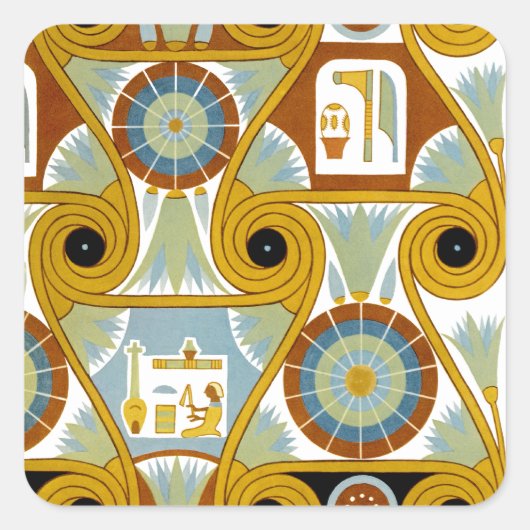 Egyptisch design #1 op Emporio Moffa Vierkante Sticker (Voorkant)