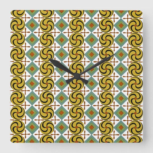 Egyptisch design #6 op Emporio Moffa Vierkante Klok (Voorkant)