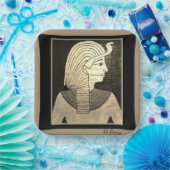 Egyptisch design in zwart en grijs papieren bordje (Feest)