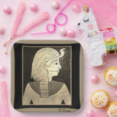 Egyptisch design in zwart en grijs papieren bordje (Feest)