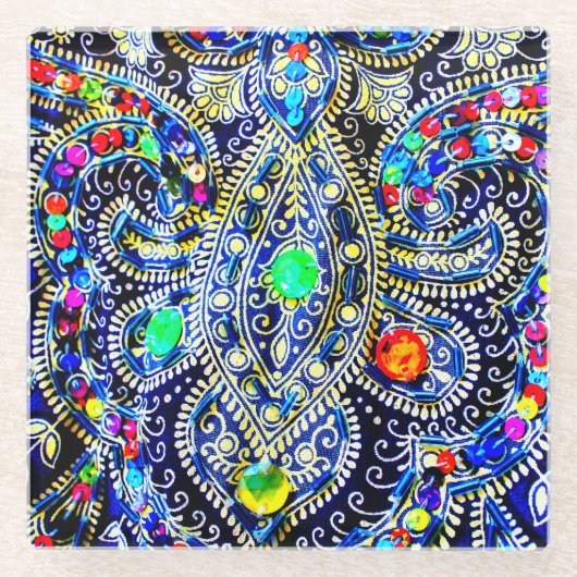 Egyptisch Dress Design Glazen Onderzetter (Voorkant)