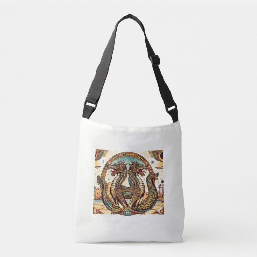 Egyptisch geïnspireerde draken crossbody tas (Voorkant)
