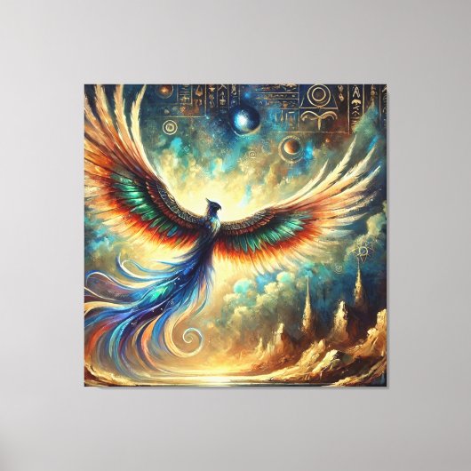 Egyptisch geïnspireerde mythische wezens in Dreams Canvas Afdruk (Voorkant)