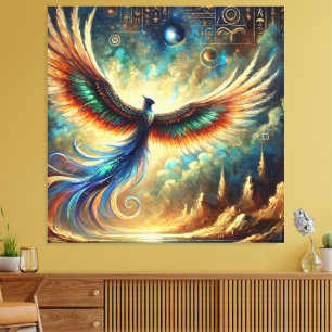 Egyptisch geïnspireerde mythische wezens in Dreams Canvas Afdruk