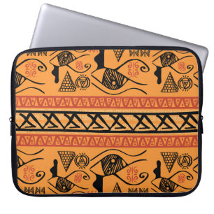 Egyptisch gestreept, tribaal motief. laptop sleeve