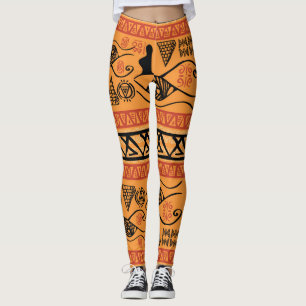 Egyptisch gestreept, tribaal motief. leggings