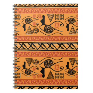 Egyptisch gestreept, tribaal motief. notitieboek