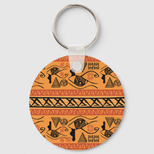 Egyptisch gestreept, tribaal  motief. sleutelhanger