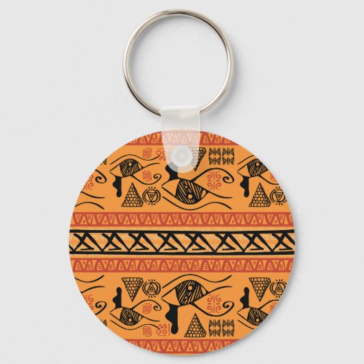 Egyptisch gestreept, tribaal motief. sleutelhanger (Voorkant)