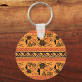 Egyptisch gestreept, tribaal motief. sleutelhanger (Voorkant)