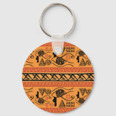 Egyptisch gestreept, tribaal motief. sleutelhanger (Achterkant)