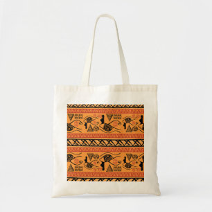 Egyptisch gestreept, tribaal motief. tote bag