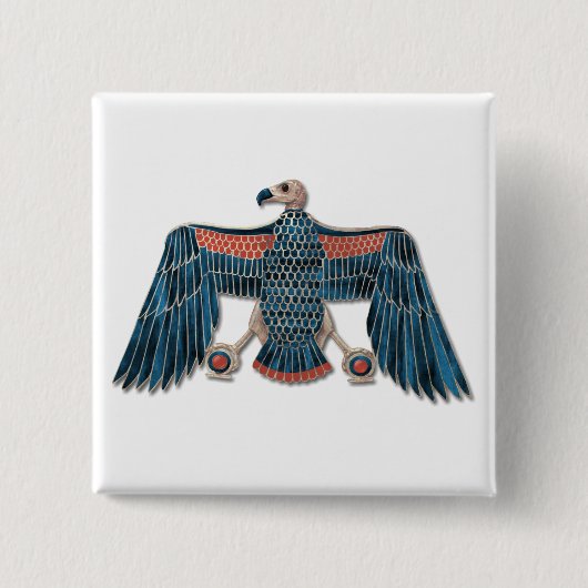 Egyptisch Goddess Nekhbet Pectoral Vierkante Button 5,1 Cm (Voorkant)