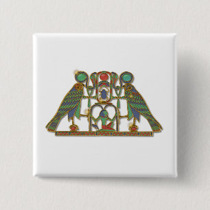 Egyptisch Gods Horus-pectoraal Vierkante Button 5,1 Cm