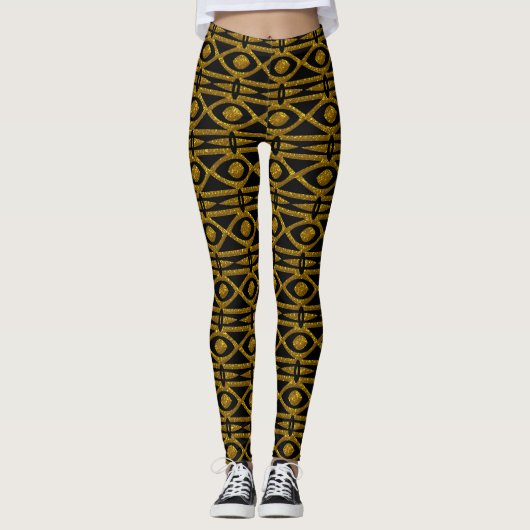 Egyptisch Gold Pattern Leggings (Voorkant)
