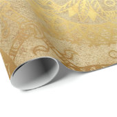 Egyptisch Gold Scroll Design Gift Wrapping Paper Cadeaupapier (Rol Hoek)