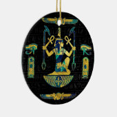 Egyptisch goud- en blauwe marmer-sieraad keramisch ornament (Rechts)