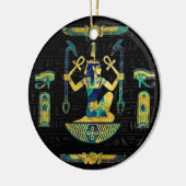 Egyptisch goud- en blauwe marmer-sieraad keramisch ornament (Links)