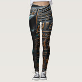 Egyptisch goud hiërogliefen Leggings (Voorkant)