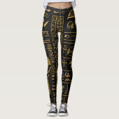 Egyptisch goud hiërogliefen Leggings (Voorkant)