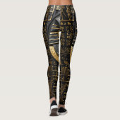 Egyptisch goud hiërogliefen Leggings (Achterkant)
