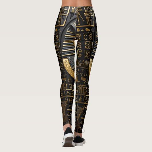 Egyptisch goud hiërogliefen Leggings (Achterkant)