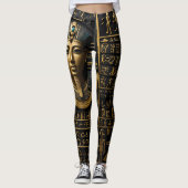 Egyptisch goud hiërogliefen Leggings (Voorkant)