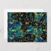 Egyptisch gouden en marmer Voronoi-diagram Briefkaart (Voorkant / Achterkant)