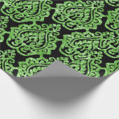 Egyptisch Groen Glitter Ornamental Pattern Cadeaupapier (Hoek)